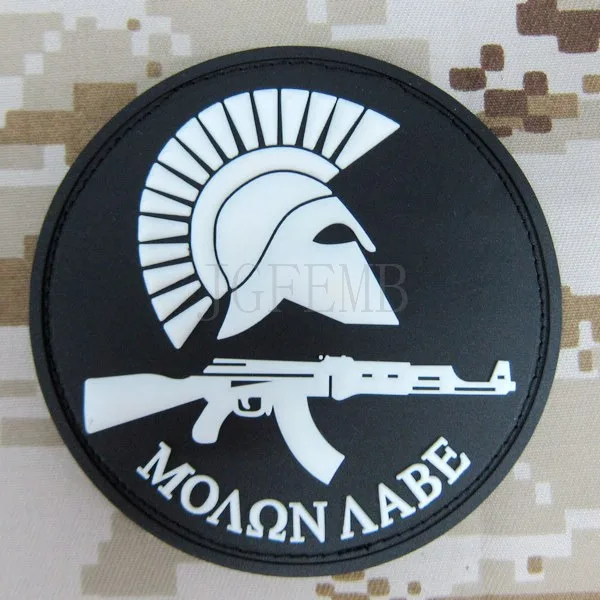 Черный Спартан Калашников военный тактический боевой дух 3D ПВХ патч значки