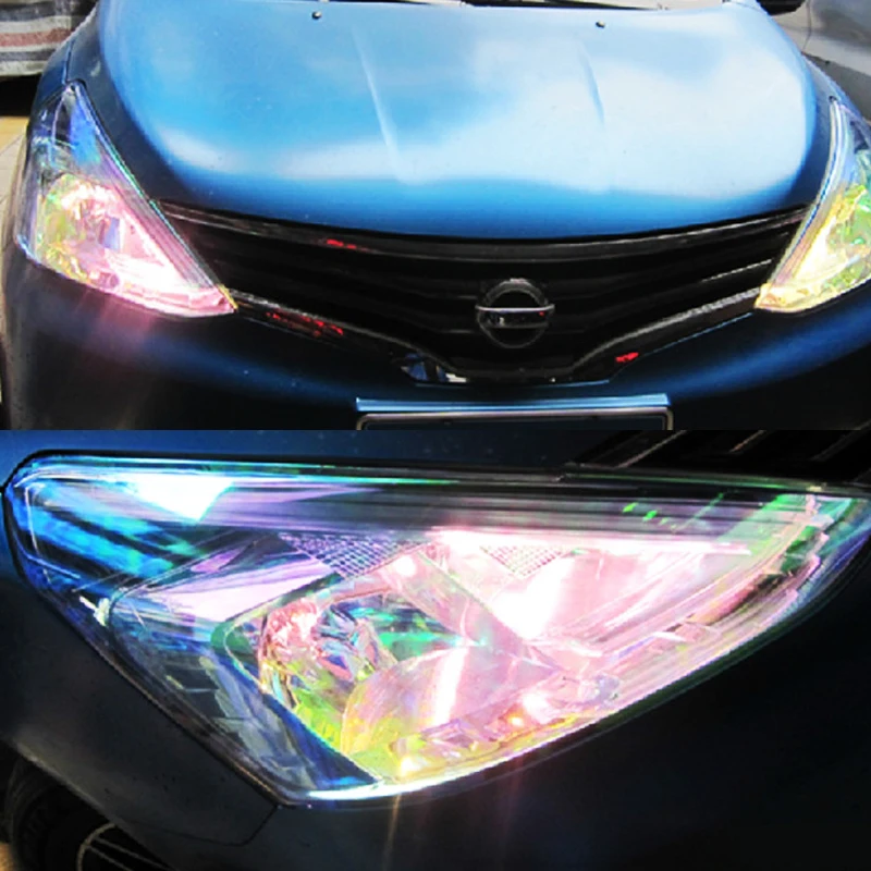 120*30 см блестящие хамелеоновые Автомобильные фары задние фонари прозрачная