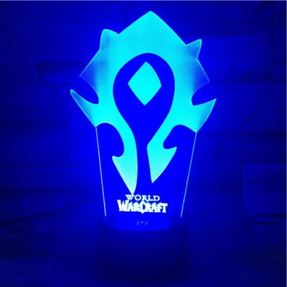 Flag 3d лампа игра World of Warcraft Lich King Arthas Menethil фигурка для детской комнаты Декор Детский подарок Ночной светильник WOW светодиодный ночной Светильник - Испускаемый цвет: Flag
