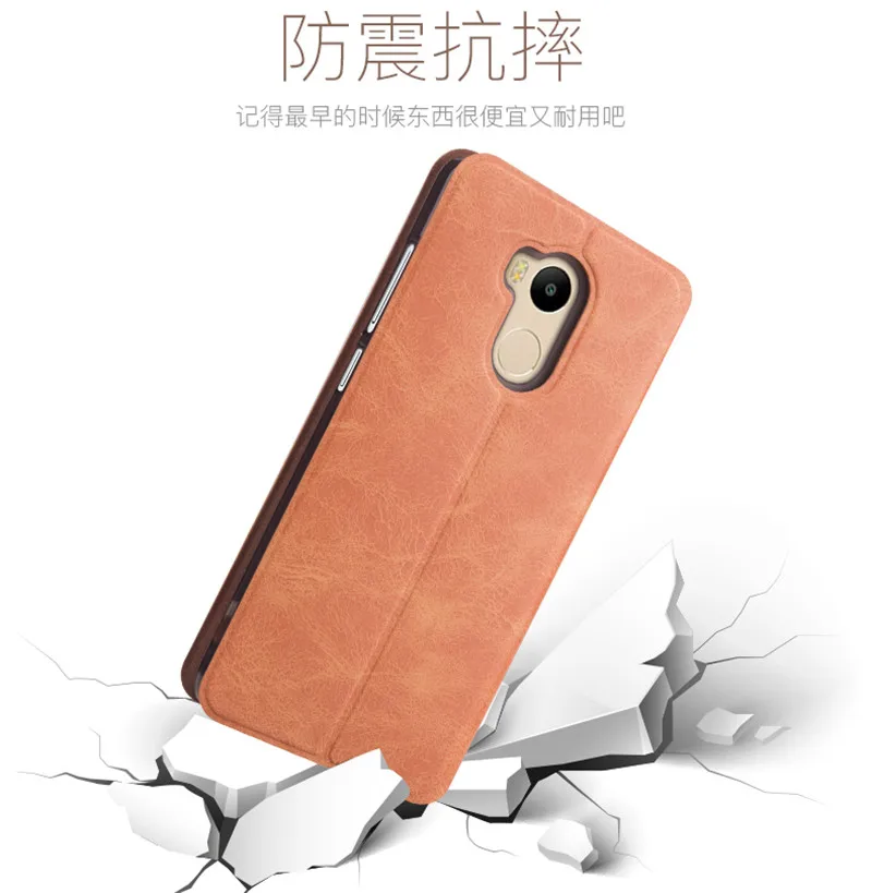 Mofi для Xiaomi Redmi 4 Prime Чехол-книжка из искусственной кожи+ ТПУ задняя крышка для Xiaomi Redmi 4 Pro Чехол с отделением для карт защитный чехол