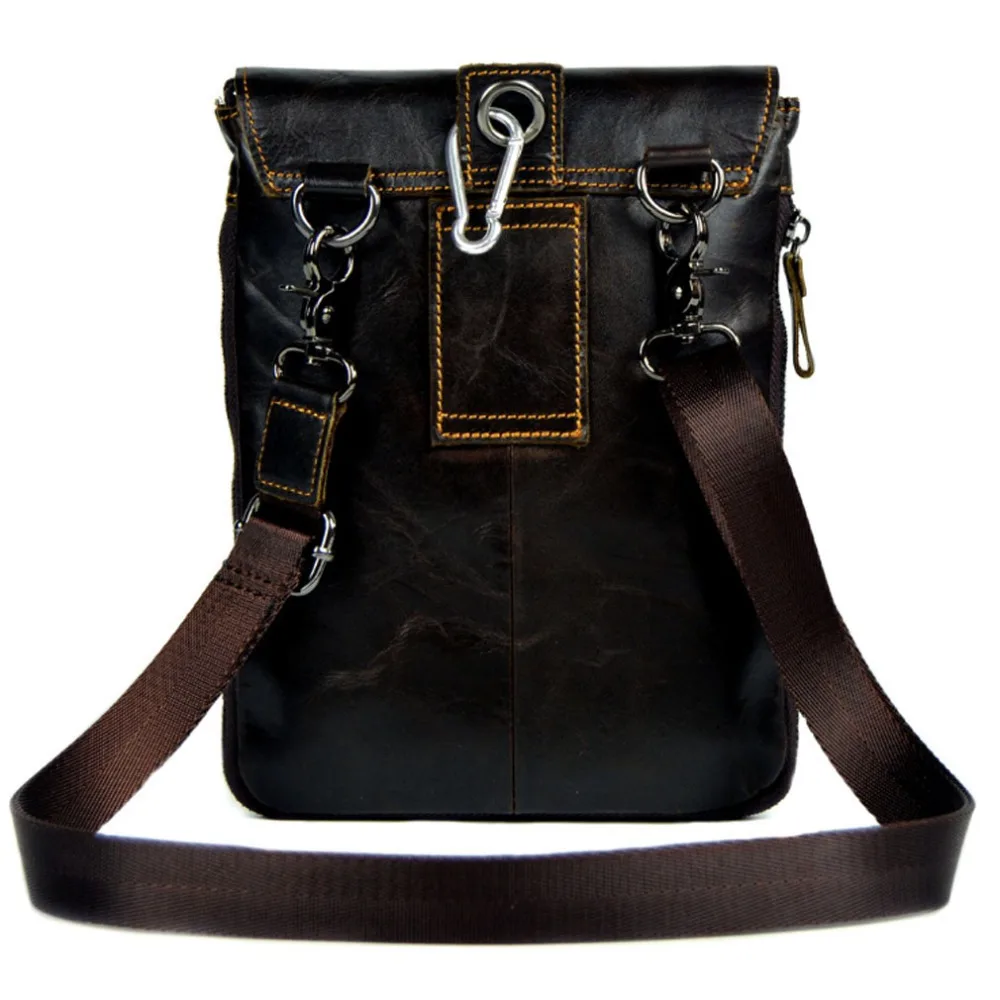 Сумка-мессенджер из натуральной кожи с масляным воском для мобильного телефона |