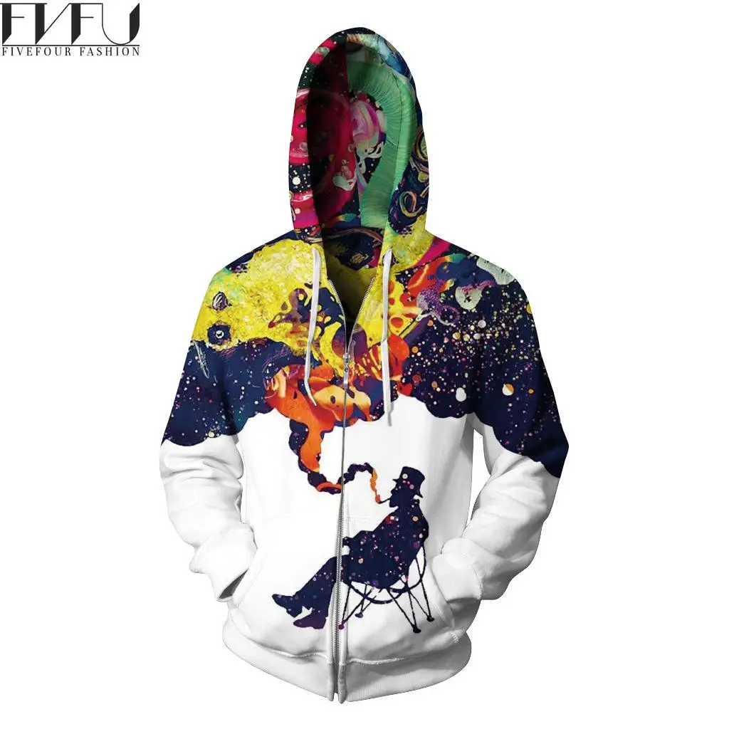 Новый 2017 3D Толстовки Для мужчин принт холодный белый Толстовка мужчин/женщин