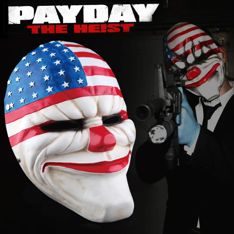 Бесплатная доставка игра Payday 2 маска Далласа смола национальная с флагом США тема