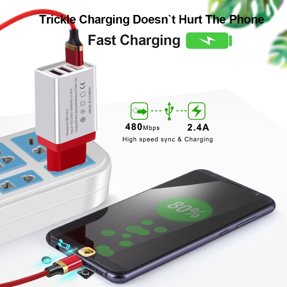 Marjay Micro USB кабель 2.4A нейлоновая оплетка быстрое зарядное устройство USB кабель для samsung Xiaomi huawei LG Mcirousb кабель для передачи данных для мобильного телефона