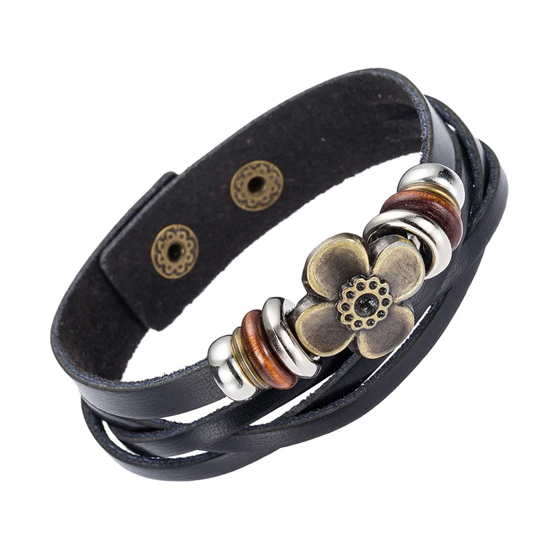 2016 New Stainless Steel Multilayer Leather Risers Bracelet for Women&ampMen Friendship Bracelets High Quality christmas gifts | Украшения