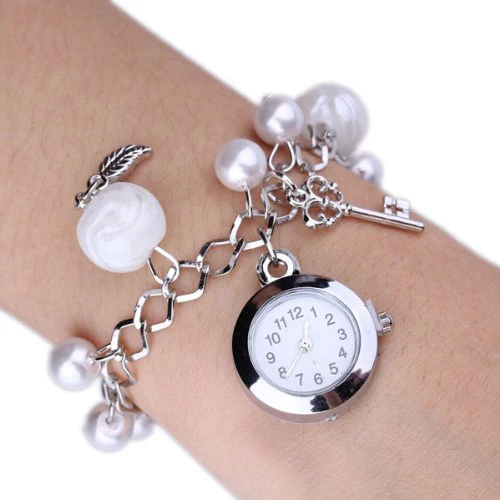 5 Pcs Pearl Bracelet Wristwatch Chain With Quartz Watch For Girls Women Fashion Jewelry | Наручные часы