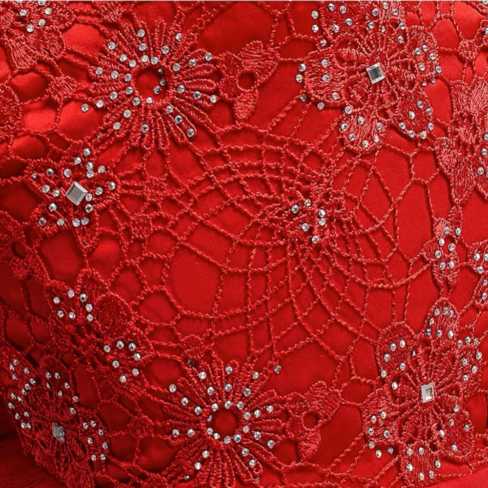 ANGELSBRIDEP/Красные Платья с цветочным узором для девочек кружевные короткие платья