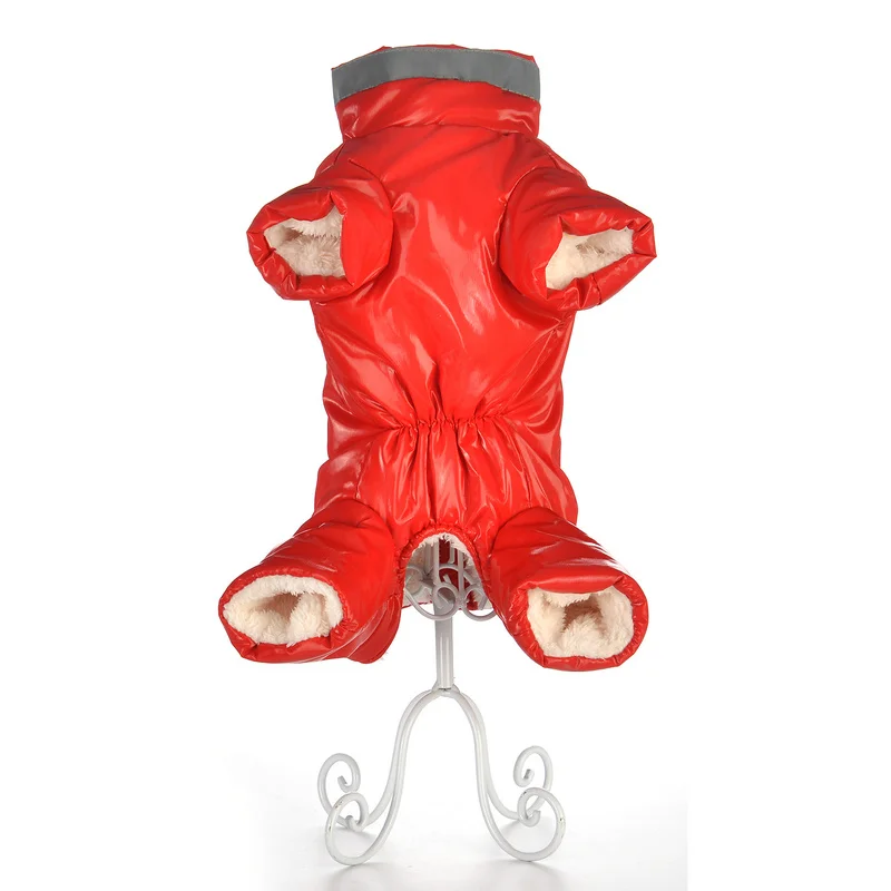 RED FOR GIRL Зимняя одежда для собак, светоотражающая водонепроницаемая куртка для собак, теплый флисовый комбинезон для щенков, чихуахуа, одежда для французского бульдога - Цвет: RED FOR GIRL