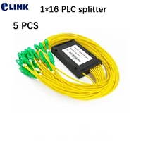 5 pcs 116 plc splitter abs box sc fc upc apc 1mtr 2 0mm 3 0mm yellow cable cassette 1x16 ftth coupler sm free shipping factory