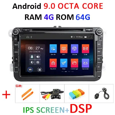 Ips DSP Android 9,0 64G 2 DIN dvd-плеер для сиденья Altea Leon Фольксваген Толедо Passat b6 V6 B7 POLO golf 5 6 touran TIGUAN SAGITAR gps - Цвет: 4G 64G-DSP-with DVD