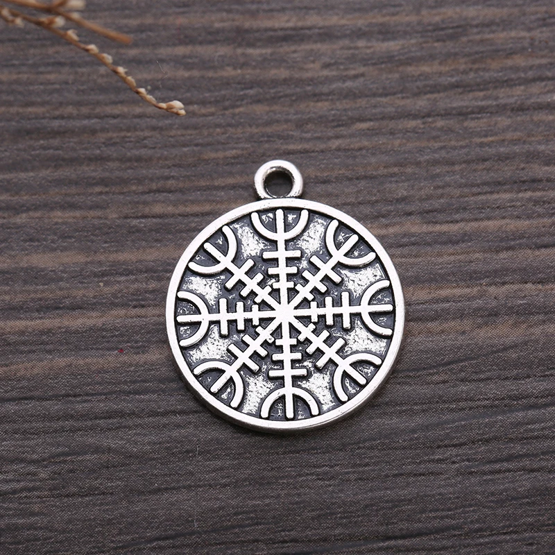10 шт. круглые подвески Teamer Norse Cross Runes символ Одина Викинг для самостоятельного