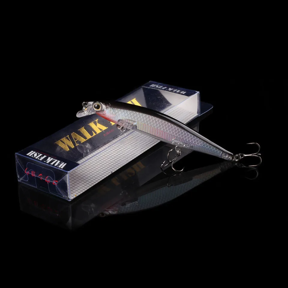 Ходить Рыба 1 шт. Рыболовная Приманка Minnow лазерный жесткая искусственная