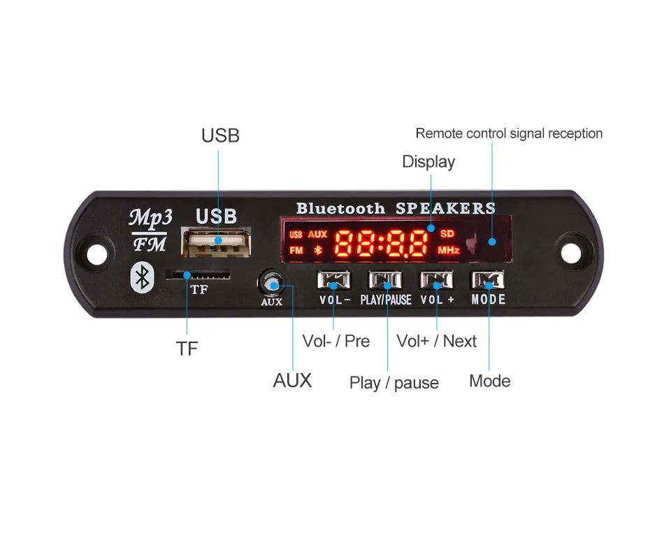 AIYIMA Bluetooth усилитель доска 15Wx2 MP3 декодер плата Bluetooth 5,0 приемник WAV APE FLAC аудио декодирование USB TF FM AUX