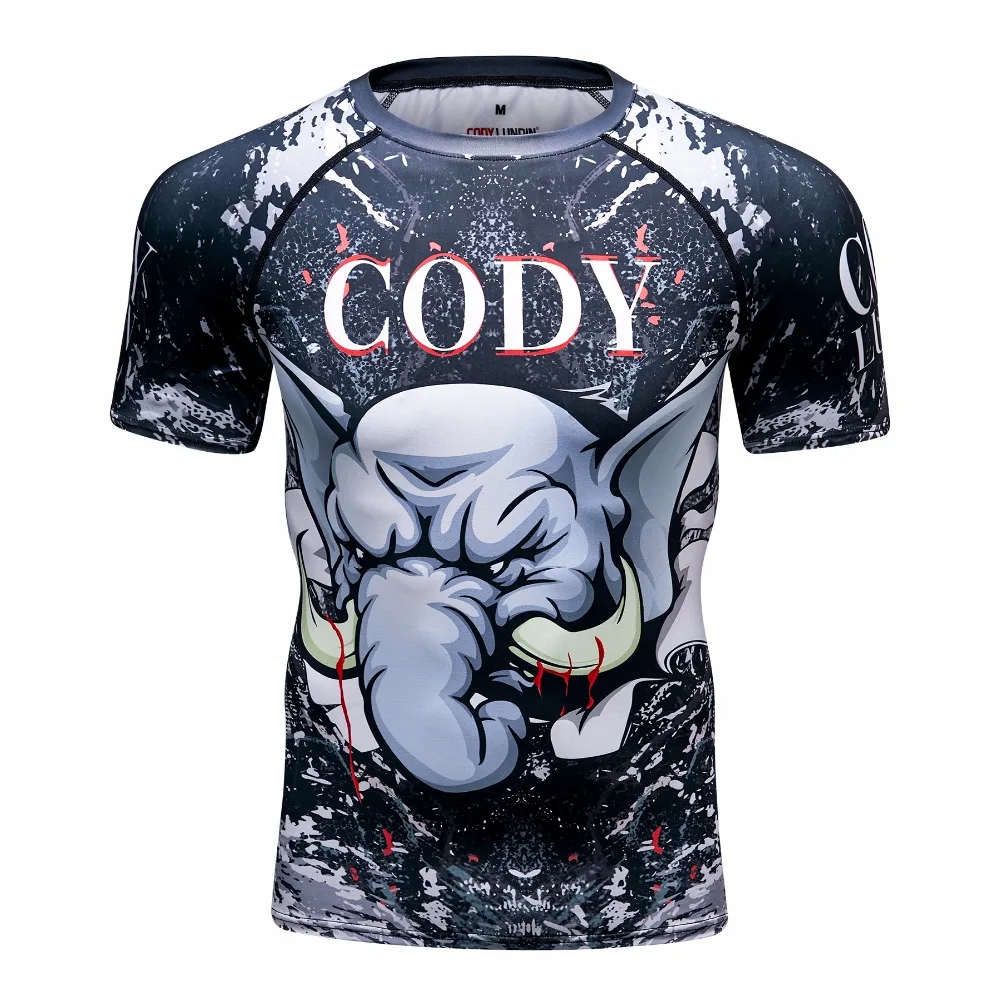 Мужская быстросохнущая футболка Gorilla с коротким рукавом майка MMA одежда для