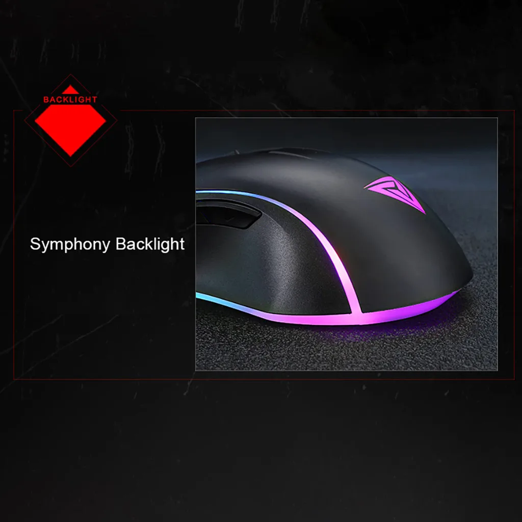 Проводная мышь 6 клавиш 3500DPI RGB подсветка USB Оптическая игровая для ПК ноутбука