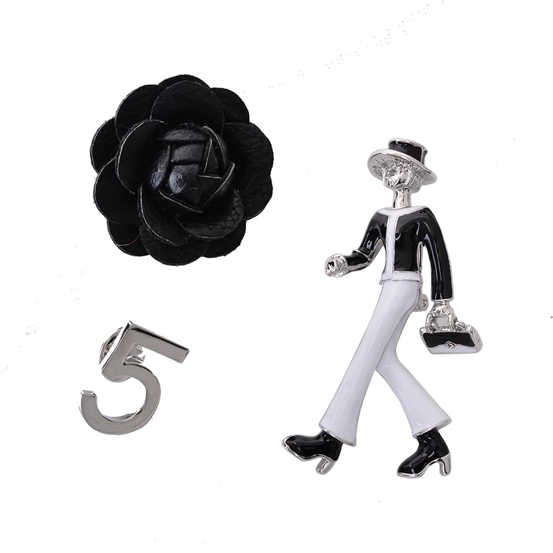 Набор из 3 куб. См № 5 искусственная эмаль CC Lady Camellia Flower нагрудный знак брошь