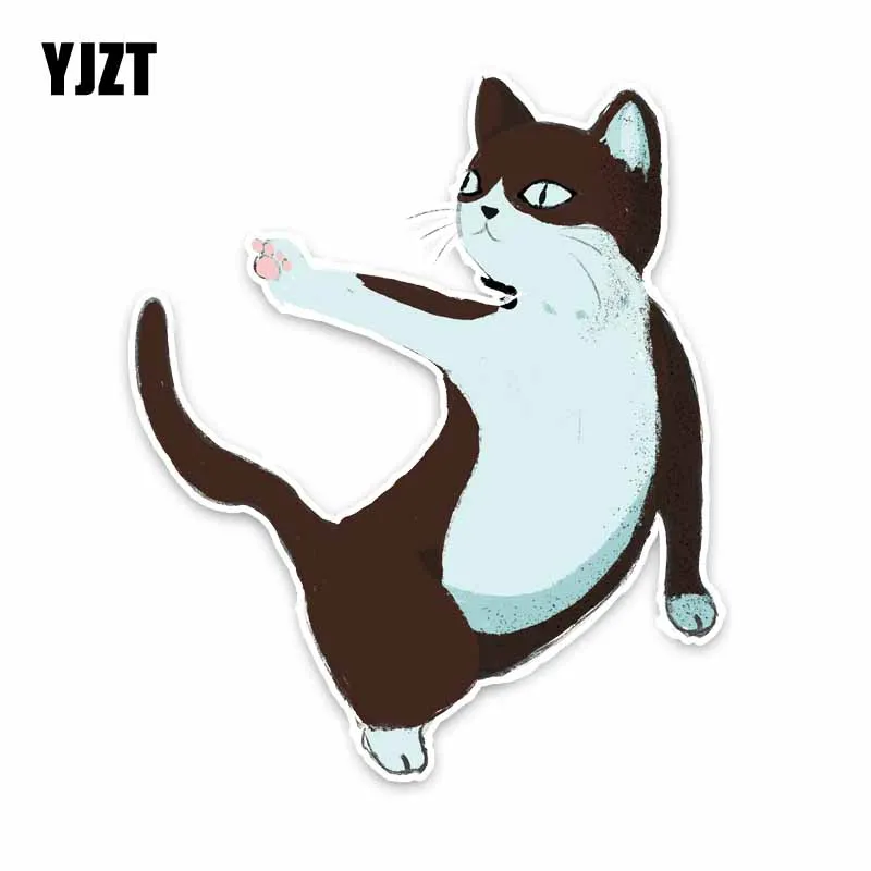 

YJZT 9CM*10.7CM Funny Animal Cat PVC Car Styling Decal Decor Car Sticker 5-1214
