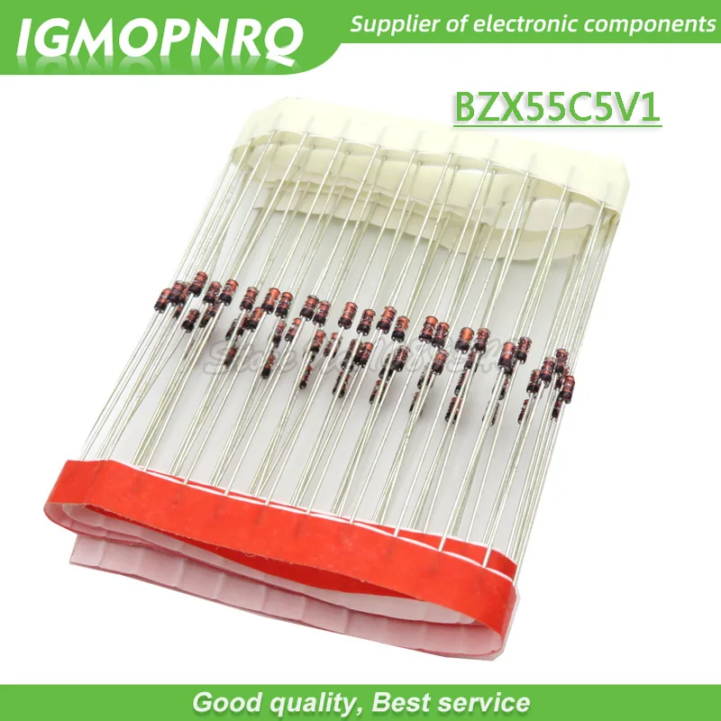 

Стабилитроны 100 Вт 0,5 В BZX55C5V1 1/2 Вт DO-35, 5,1 шт., IGMOPNRQ