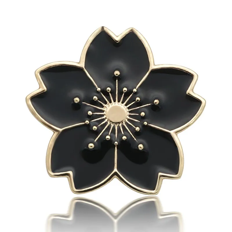 Мода красота элегантные масляные цветы Сакура 28 мм Металл талисманы на кнопках