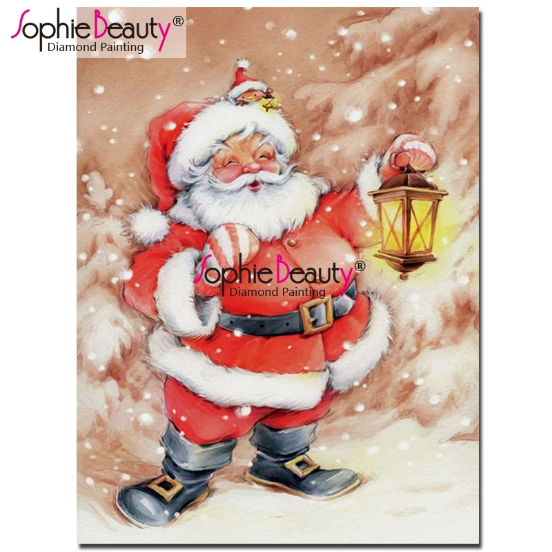 

Картина из страз «сделай сам» Sophie Beauty, мультяшный Санта-Клаус, снеговик, вышивка крестиком, алмазная вышивка, мозаика, украшение для дома, по...