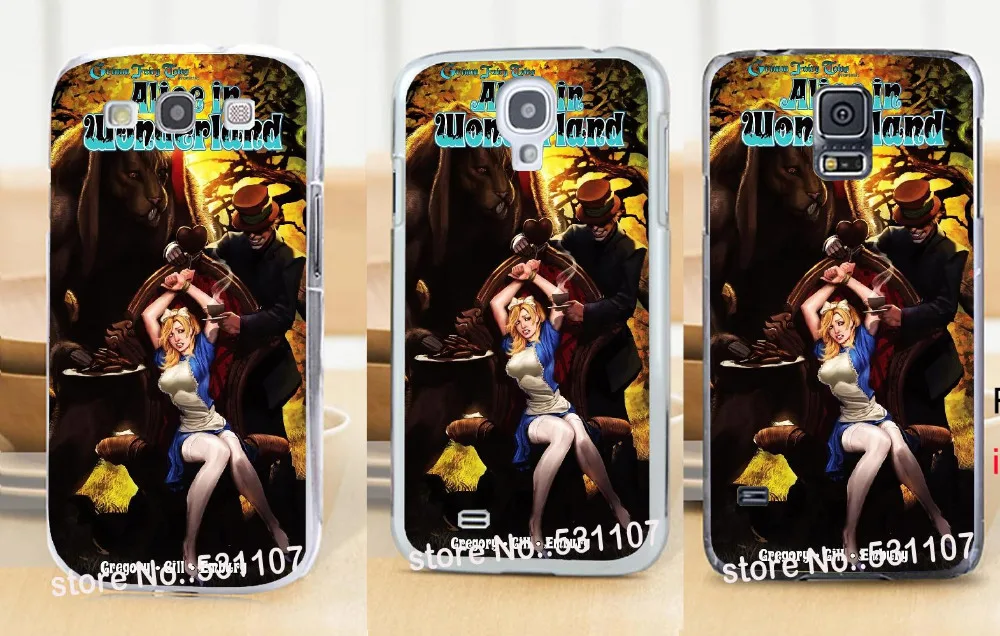Alice in wonderland 2 Hard Skin stealth Transparent Cover Case for samsung galaxy s3 s4 s5 s6 s6Edge s7 |