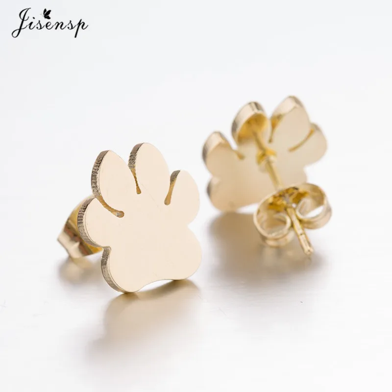 Jisensp Модные Серьги brincos животное лапа серьги гвоздики для женщин маленькая кошка