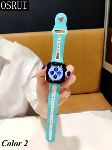 Ремешок для apple watch band 42 мм 38 мм 4 44 мм 40 мм correa iwatch 4 3 2 спортивный силиконовый браслет pulseira apple watch аксессуары - Цвет ремешка: Lake green white