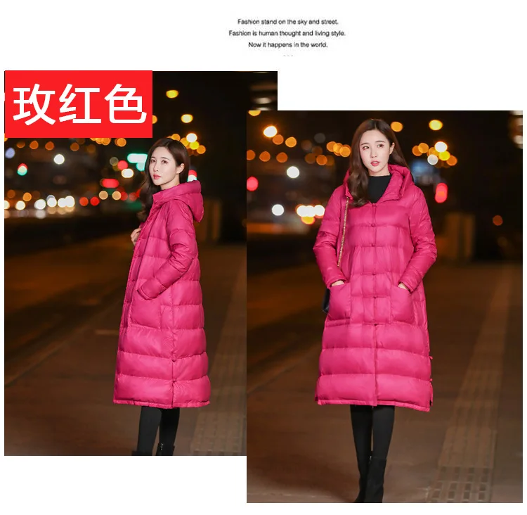 2018 Свободные Новый Стиль парки темно-синий черный красный серый длинный Женская