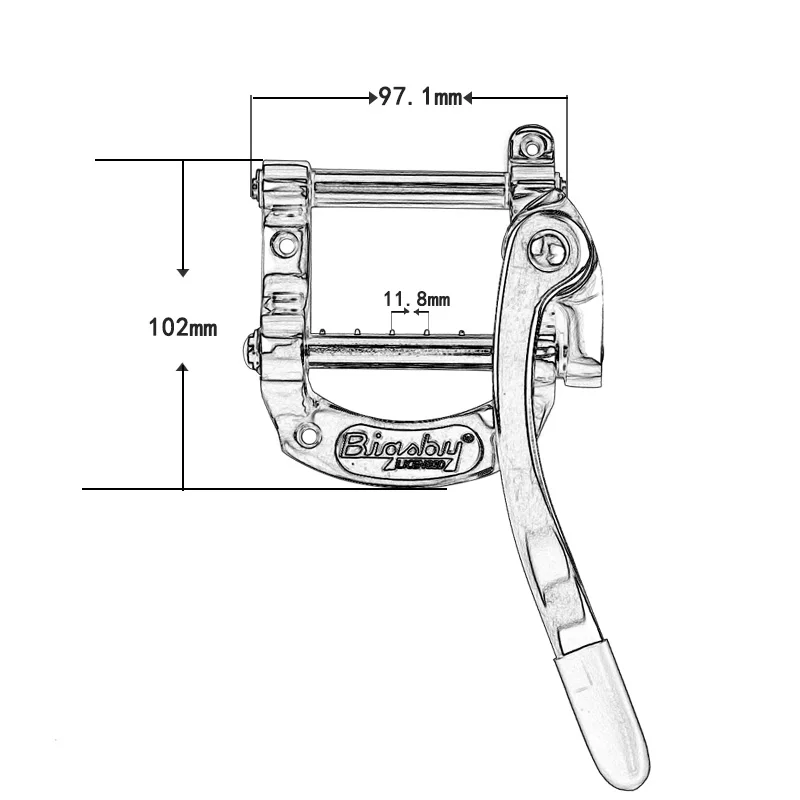 Vibrato хвостовик Электрический GuitarTremolo мост хром для Bigsby стиль, Сделано в Корее