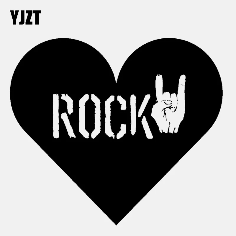 

YJZT 14,4 см * 12,7 см прекрасная музыка рок сердце любовь Наклейка виниловая черная/серебряная наклейка на автомобиль