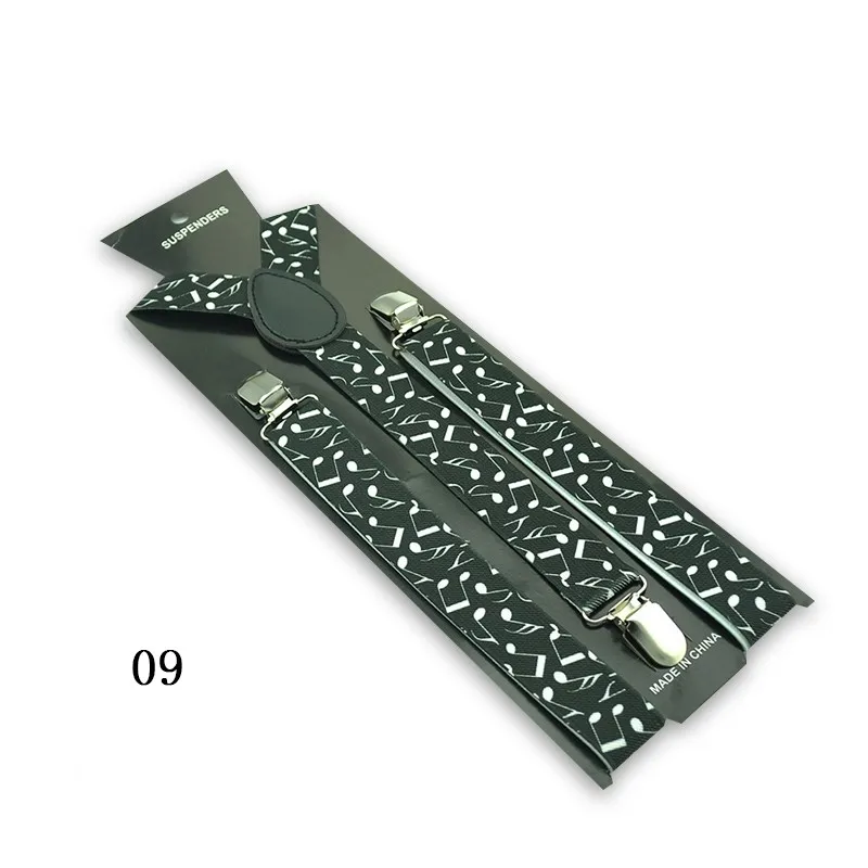 Новинка 2,5 см Ширина 1" Новинка Музыка" дизайн микс унисекс клип на подтяжках эластичный тонкий подтяжки Y-back подтяжки
