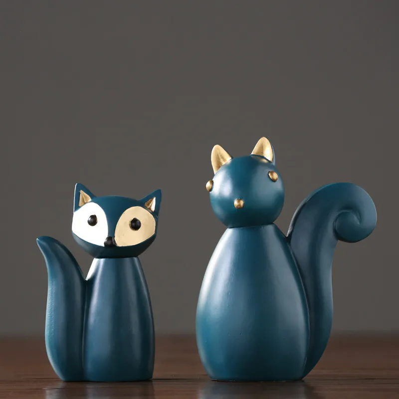 

Resin Squirrel Fox Nordic Modern Minimalist Ornaments Home Decorations Children's Room Bookcase Furnishings Gifts