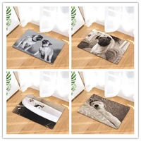 modern style dog print carpets anti slip floor mat outdoor rugs creative black and white front door mats