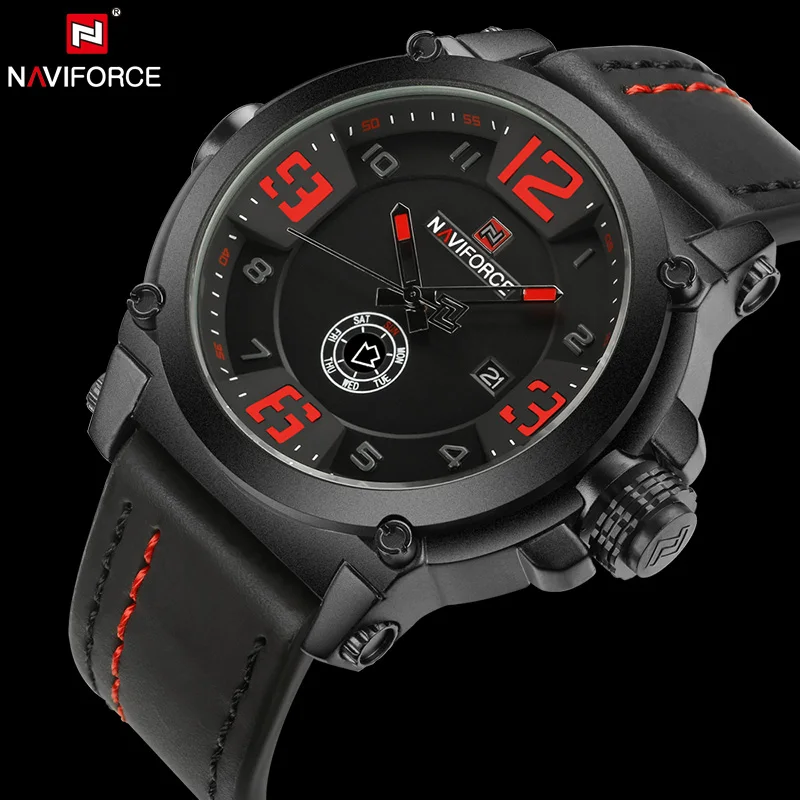 2017 NAVIFORCE Лидирующий бренд мужские модные спортивные часы водонепроницаемые