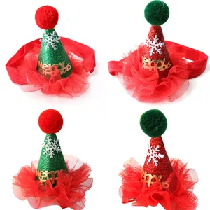 1 шт. рождественские шапки для собак и кошек, детские заколки для волос, регулируемые галстуки-бабочки, аксессуары для волос для собак, ошейник для собак, товары для домашних животных