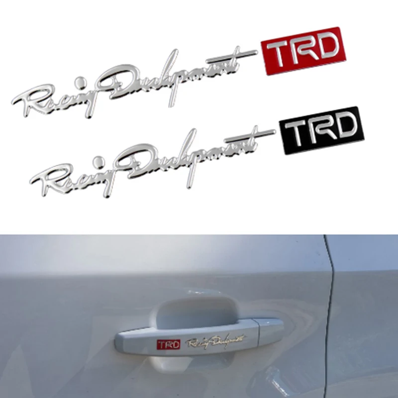 2 шт. автомобиль Стайлинг Логотип TRD дверная ручка светоотражающие автомобильные