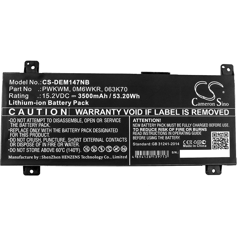 

Cameron Sino 3500mAh Battery for DELL Inspiron 14 7000, Inspiron 14 7466, Inspiron 14 7467,063K70,0M6WKR,PWKWM