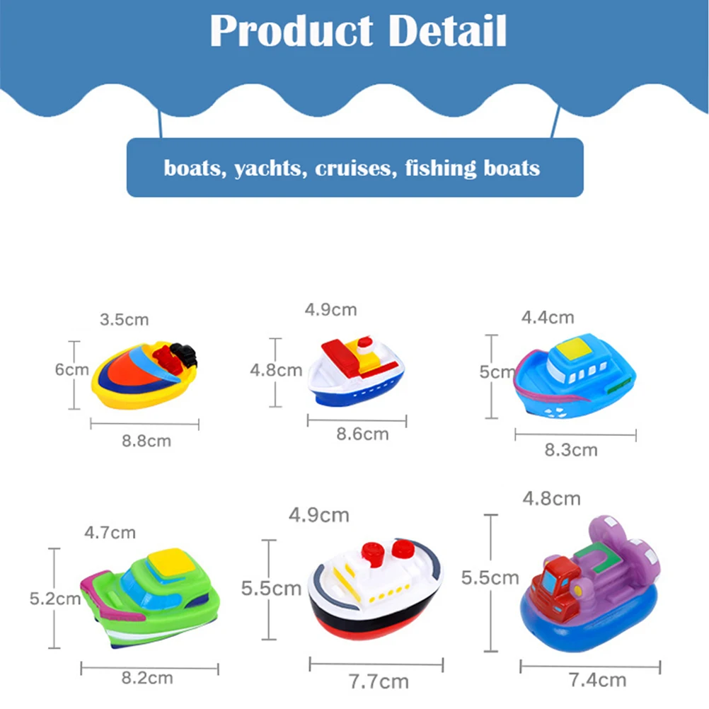 6 шт. Игрушки для ванны мультяшная лодка плавательные игрушки воды красочные
