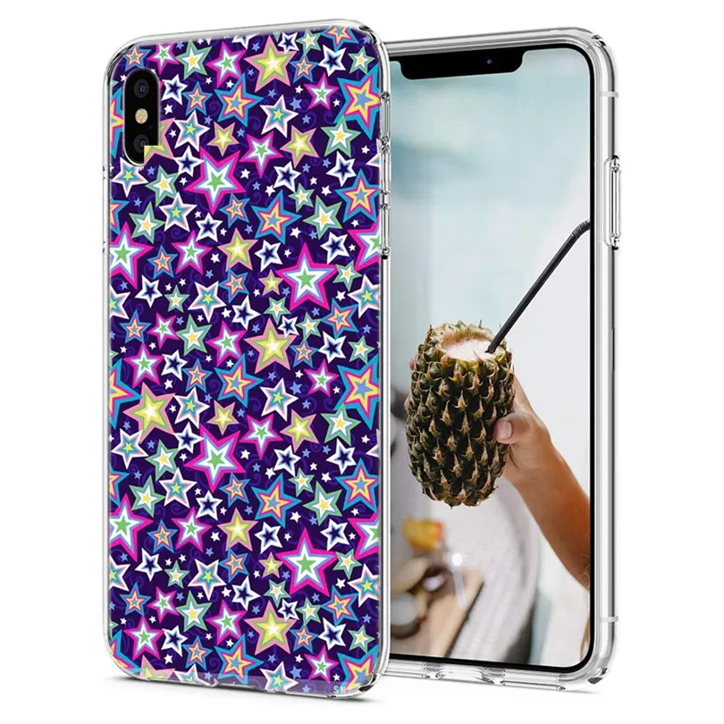Чехол для iPhone 7 8 Plus 6 S/6 мягкий ТПУ чехол дизайн звезда радуга X XS XR Max задняя крышка