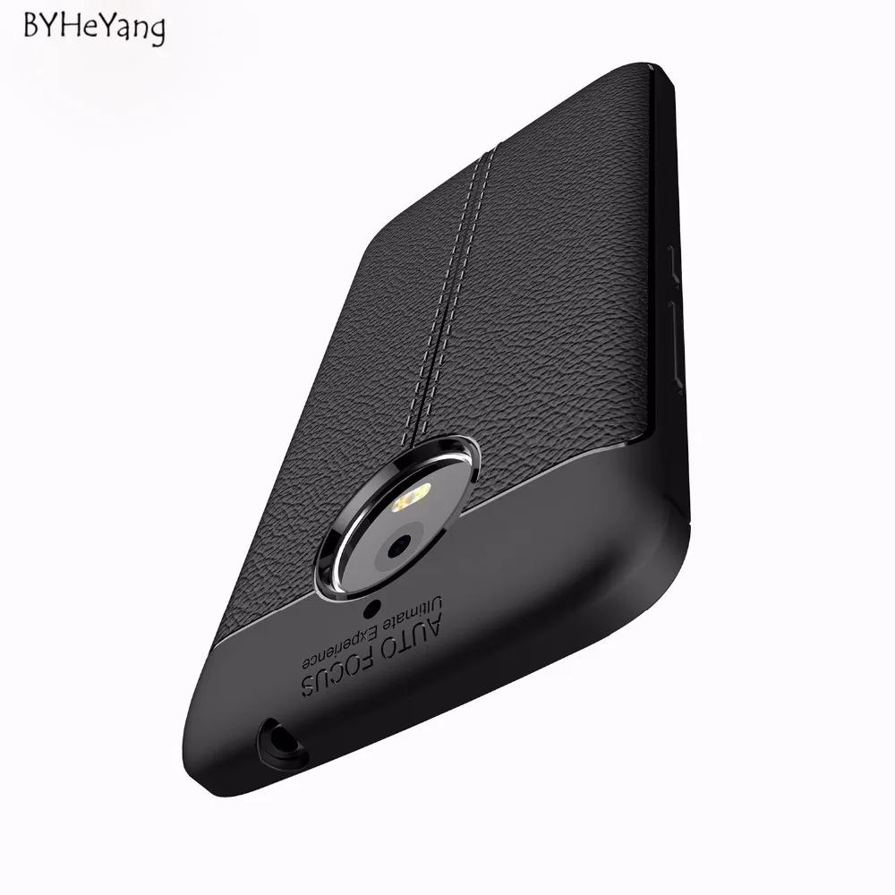 BYHeYang для Moto E4 Plus роскошный мягкий силиконовый кожаный чехол личи ударопрочный