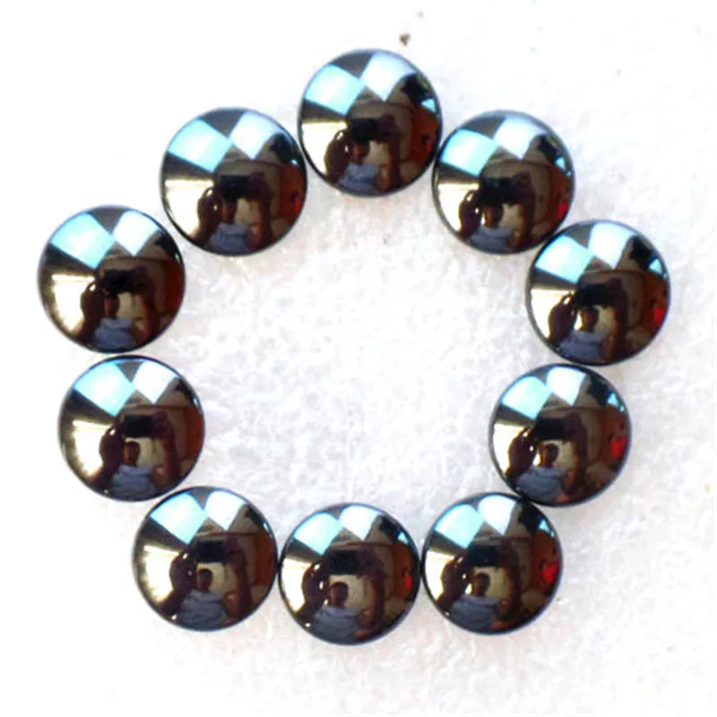 (10 шт./лот) оптовая продажа натуральный гематит Круглый Кабошон 6x2 мм бесплатная