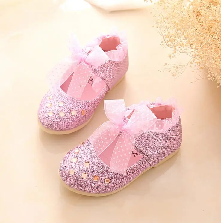 

2017 spring new children's shoes girl sequins lace princess shoes casual shoes size 21-30