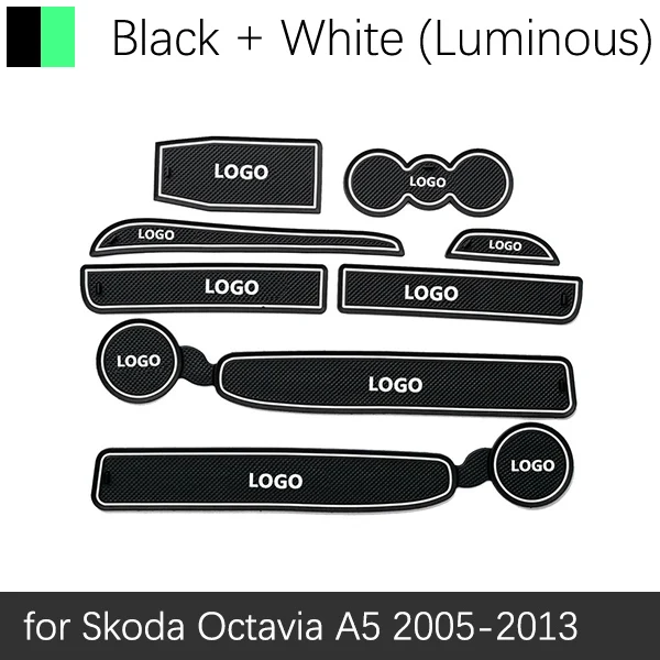 White Octavia 05-13 Противоскользящий резиновый подстаканник для Skoda Octavia a5 a7 2 3 Superb B6 B8 2 3 Fabia 2 2012 аксессуары наклейки - Название цвета: White Octavia 05-13