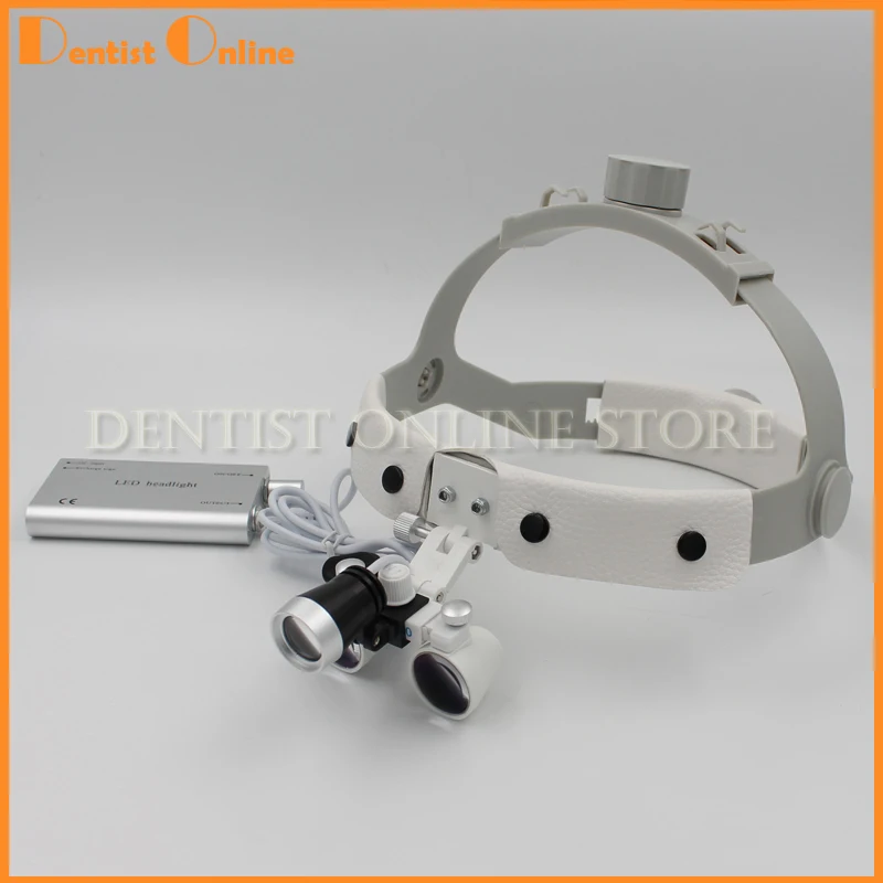 

2.5x 3.5x Portable LED Head Light Lamp for Dental Surgical Medical Binocular Loupes