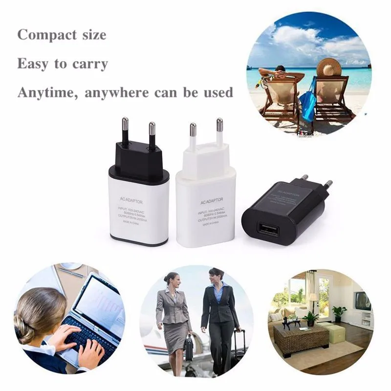 Высокое качество, 5 В, 2 А, EU, US, UK Plug, USB быстрое зарядное устройство для мобильного телефона, настенный адаптер питания для путешествий для iPhone 6, 7 Plus, samsung, S7edge