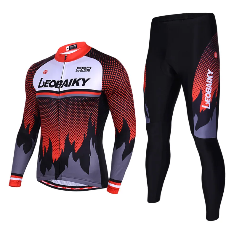 jersey pants red Бренд Pro Team Велоспорт Джерси набор Мужская осенняя одежда с длинным рукавом для велосипеда мягкая одежда для горного велосипеда Mtb Аксессуары для велосипеда - Цвет: jersey pants red