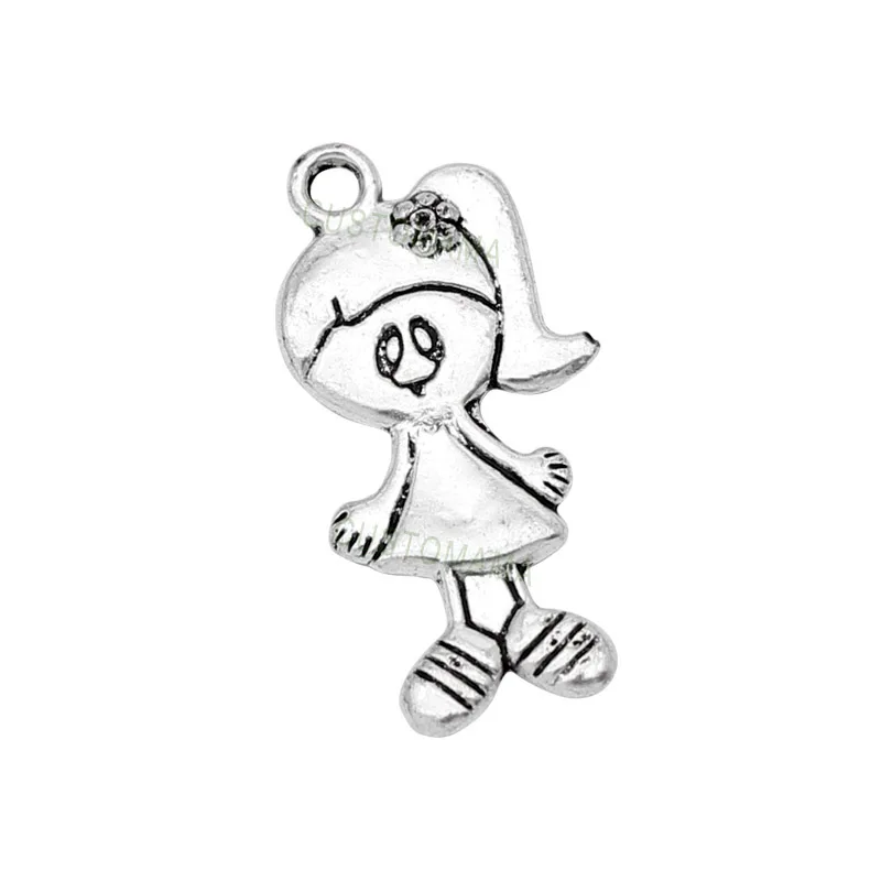 50 шт. подвеска в античном стиле из серебра 27x13 мм|charm pendant|silver girlgirl charm |