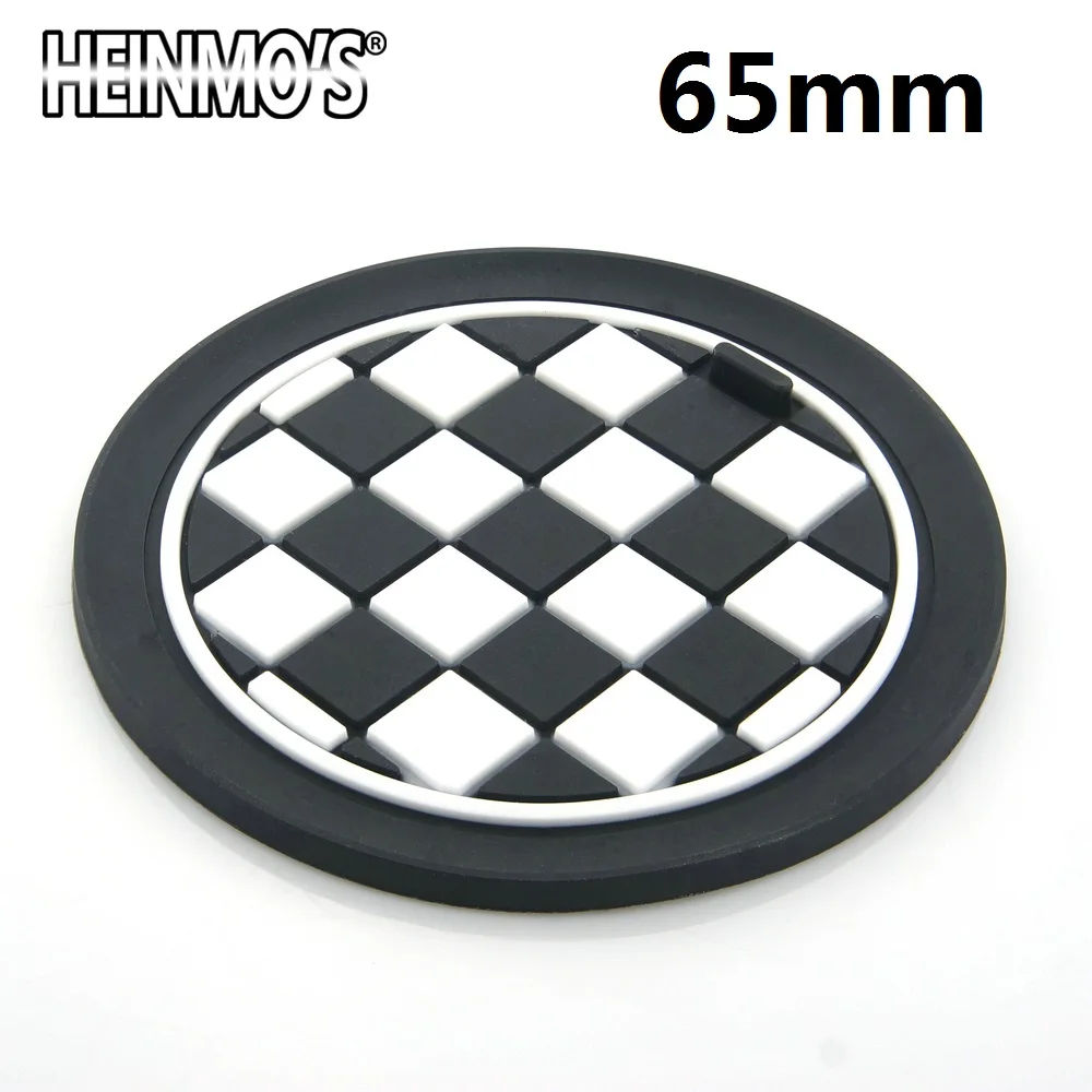 Для MINI Cooper S One Clubman Countryman R50 R53 R55 R56 R60 автомобильные наклейки аксессуары держатель стакана воды коврик для MINI F56 F54 F60 - Название цвета: Checker 65mm