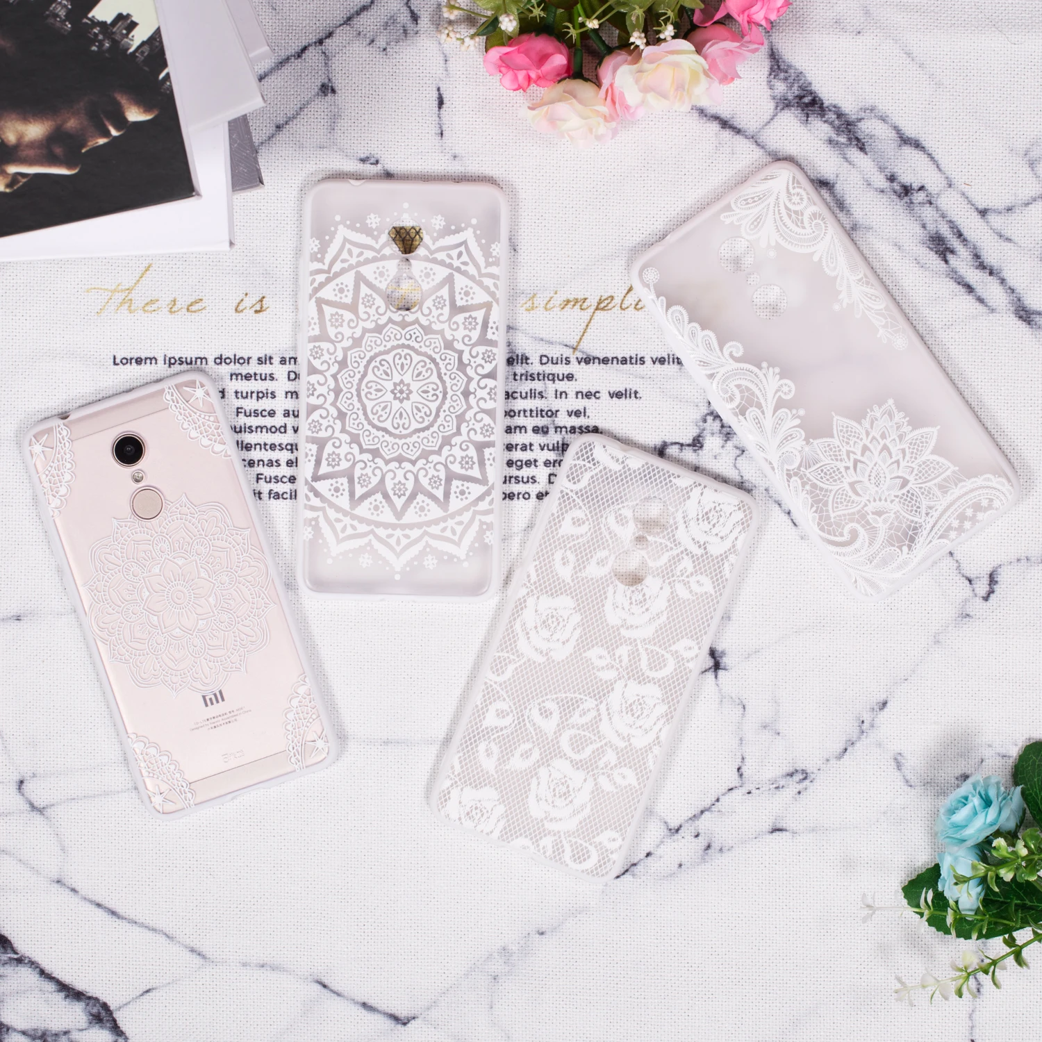 LISCN Cute Lace Flower Pattern Back Cover For Case Redmi 5 5A 5Plus 6 4A 4X Note3 Note5A Soft TPU+PC Phone for Xiaomi A1 A2 | Мобильные