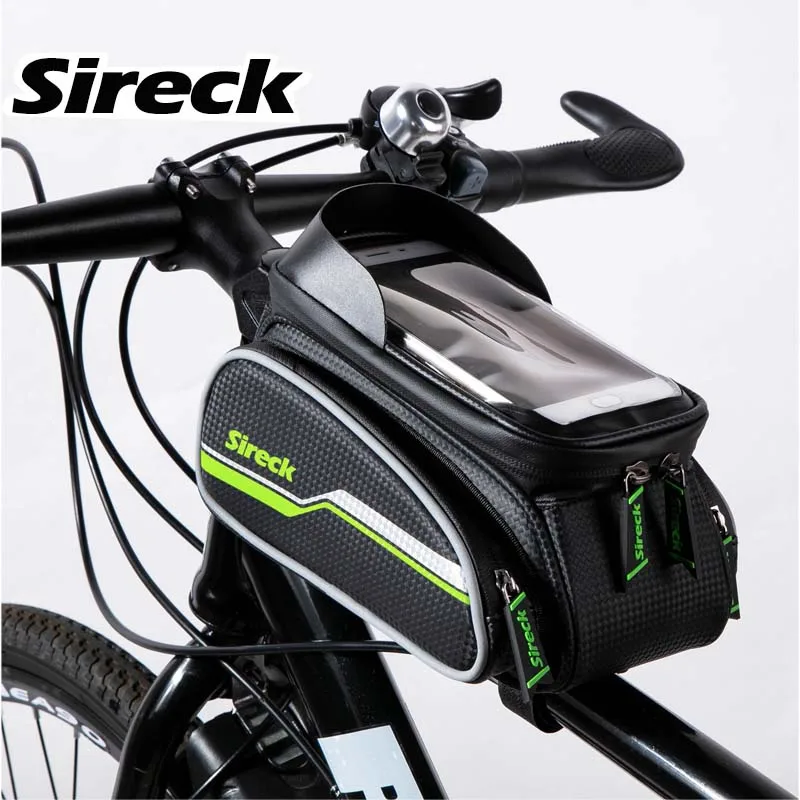 S026-1 Green Sireck 3 стиль 6 дюймов сенсорный экран водонепроницаемый светоотражающий дорожный велосипед держатель для телефона велосипедный передний держатель для смартфона - Цвет: S026-1 Green